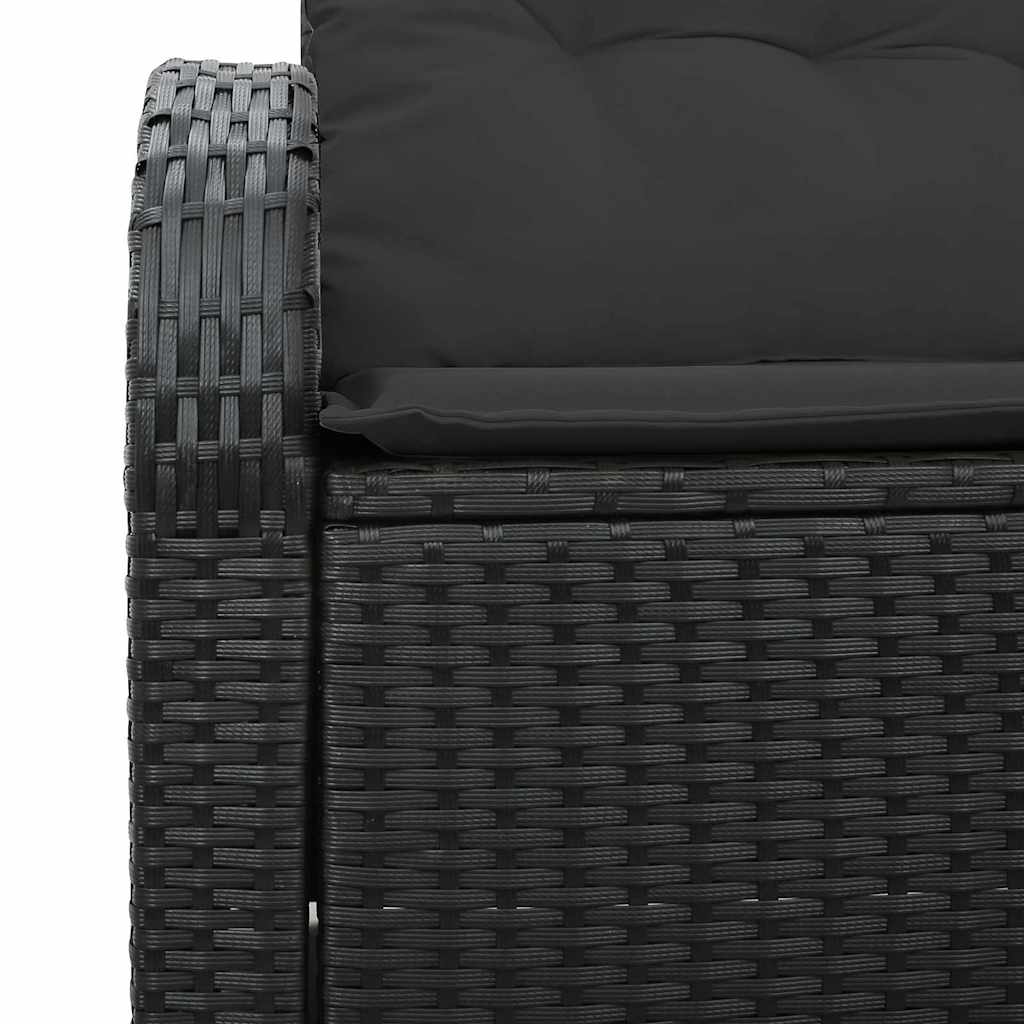 Gartensofa mit Kissen Schwarz 124 x 62 x 69cm Poly-Rattan